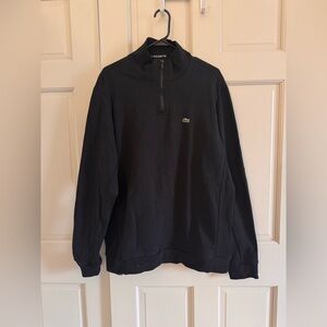 Lacoste men’s quarter zip black cotton pullover XXXL